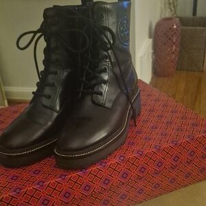 Tory Burch Black Leather Ankle Boots